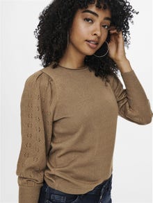 ONLY Solid colored Knitted Pullover -Toasted Coconut - 15231227