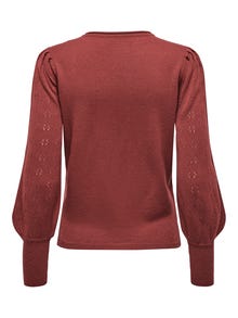 ONLY Couleur unie Pull en maille -Burnt Henna - 15231227