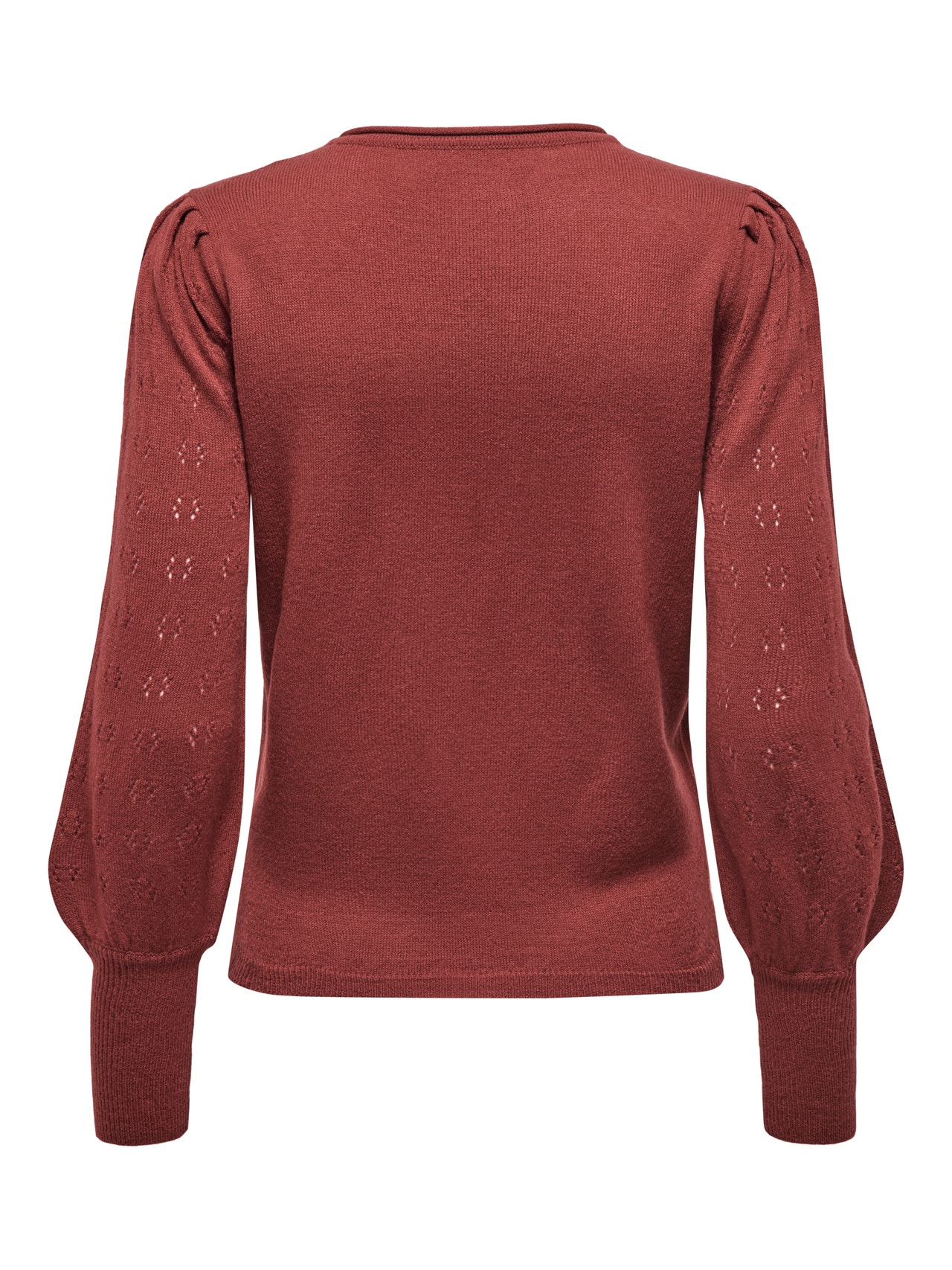 ONLY Solid colored Knitted Pullover -Burnt Henna - 15231227