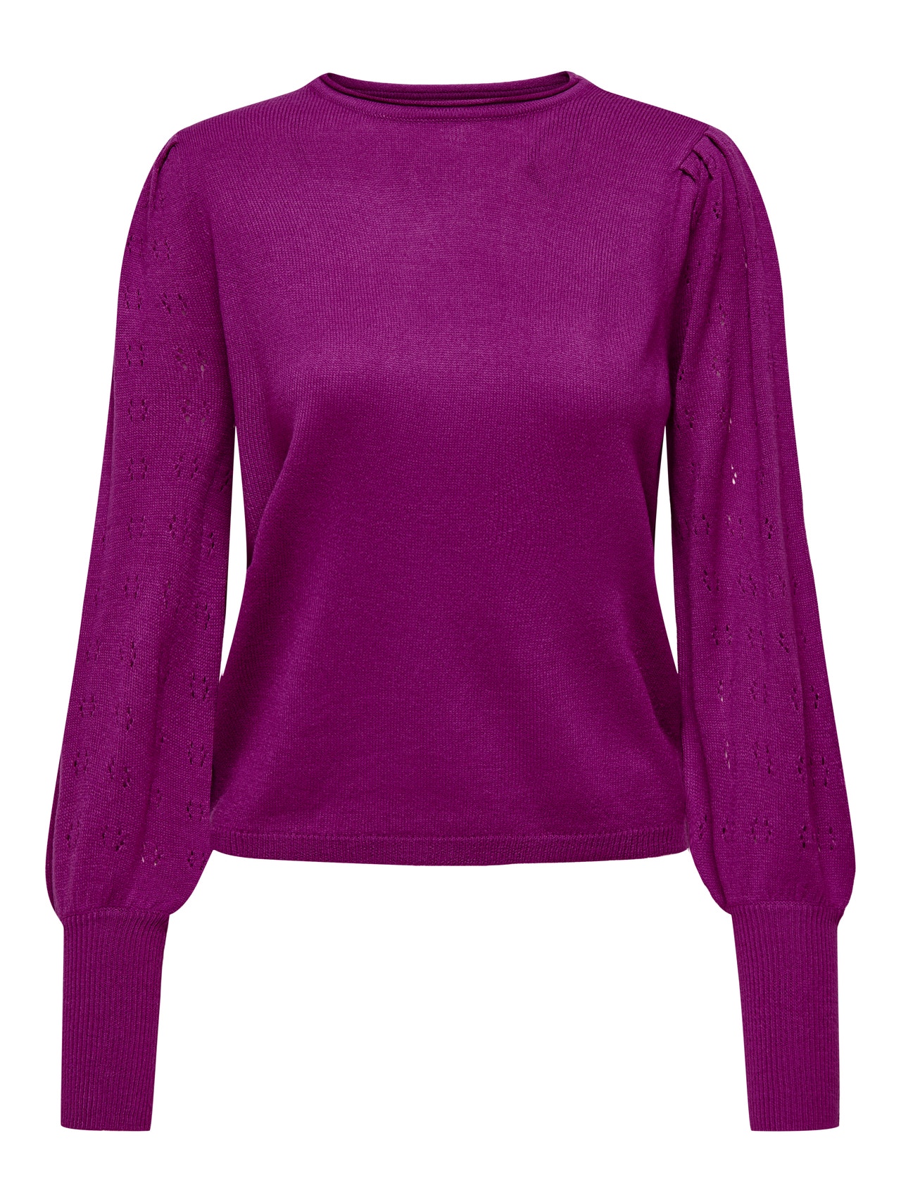 ONLY Enfärgad Stickad tröja -Purple Wine - 15231227