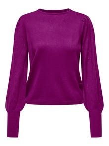 ONLY Round Neck High cuffs Volume sleeves Pullover -Purple Wine - 15231227