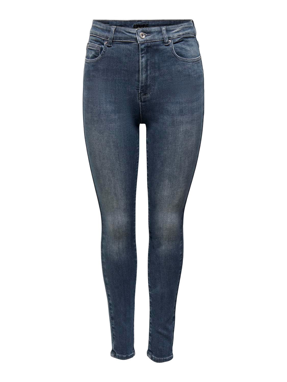 ONLY Jeans Skinny Fit Taille haute -Blue Black Denim - 15231285