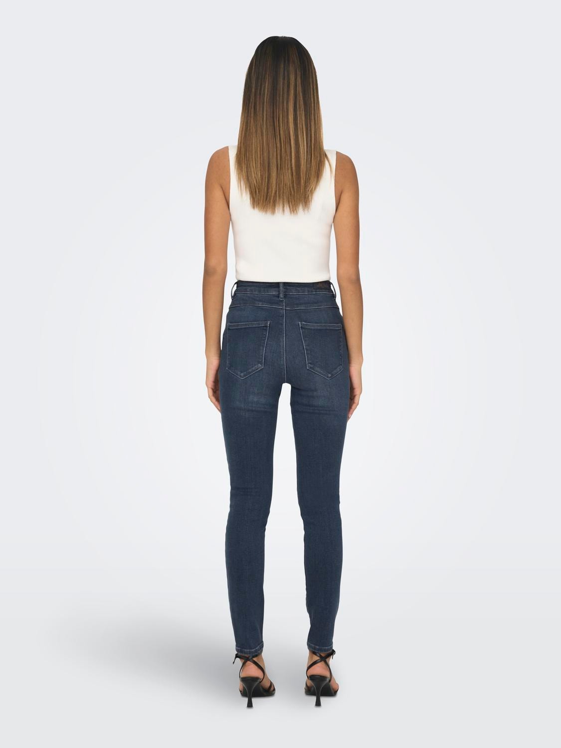 Fahrenheit Pebish Uil ONLMila high-waist Skinny jeans | Zwart | ONLY®