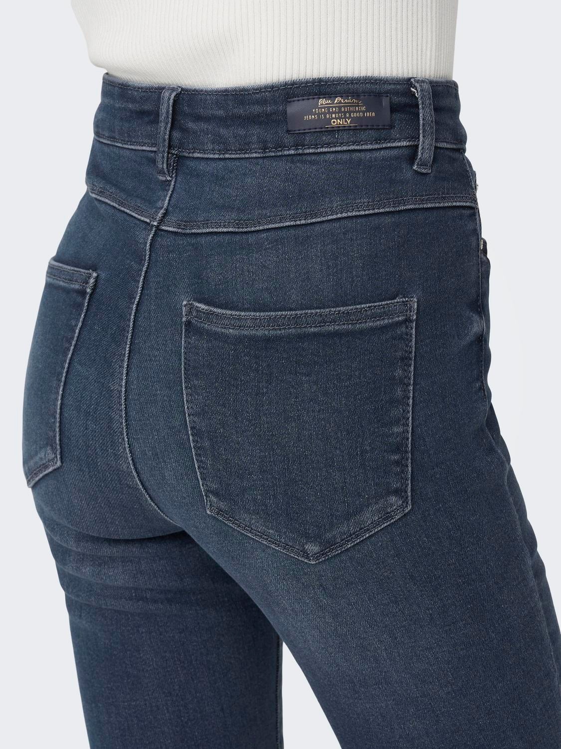 ONLY Skinny Fit Hohe Taille Jeans -Blue Black Denim - 15231285