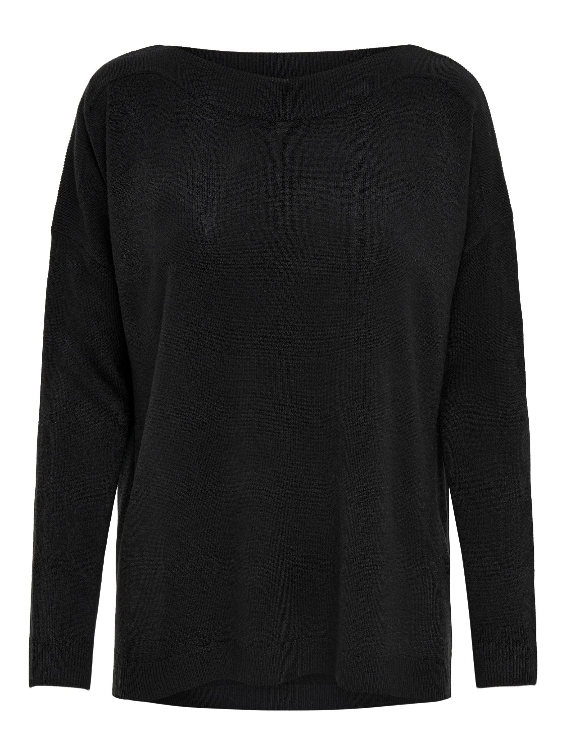 ONLY Ensfarget Strikket pullover -Black - 15231415