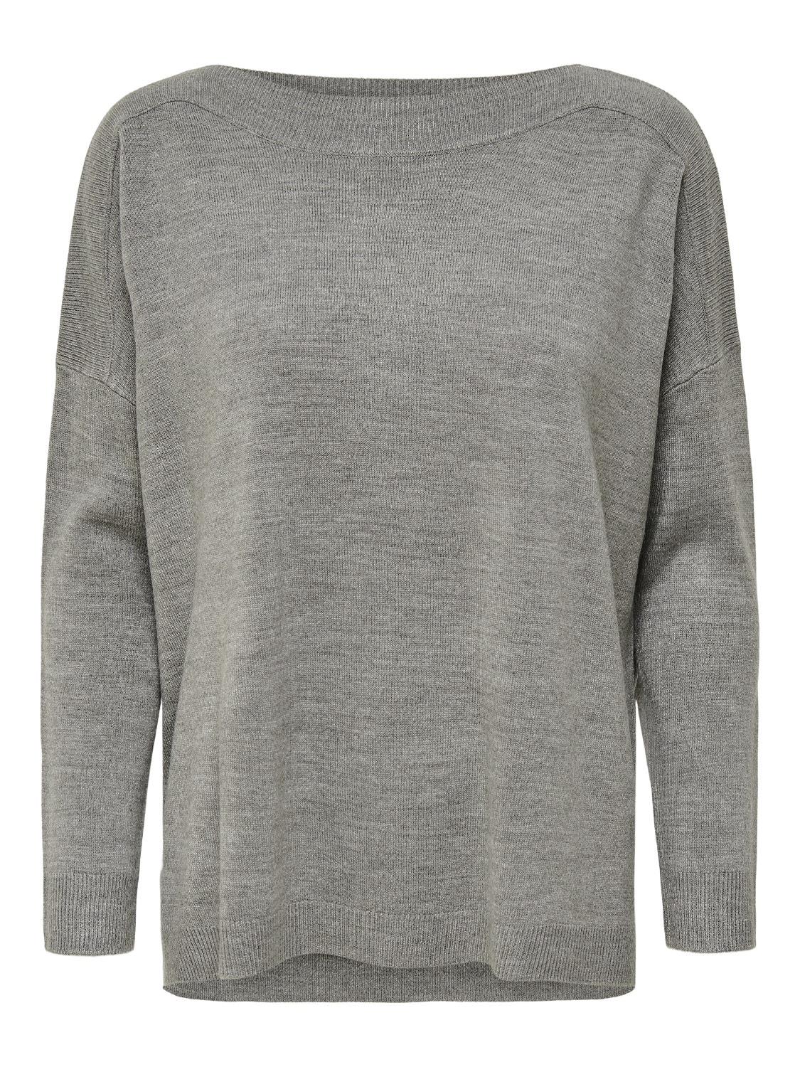 ONLY Ensfarget Strikket pullover -Medium Grey Melange - 15231415