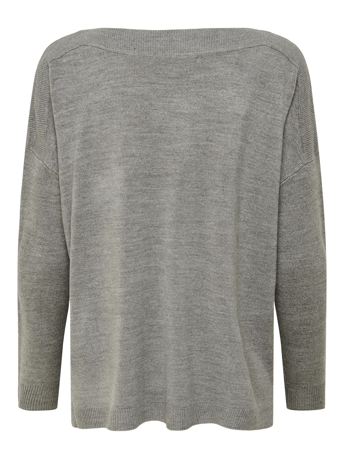 ONLY Regular fit Boothals Verlaagde schoudernaden Pullover -Medium Grey Melange - 15231415