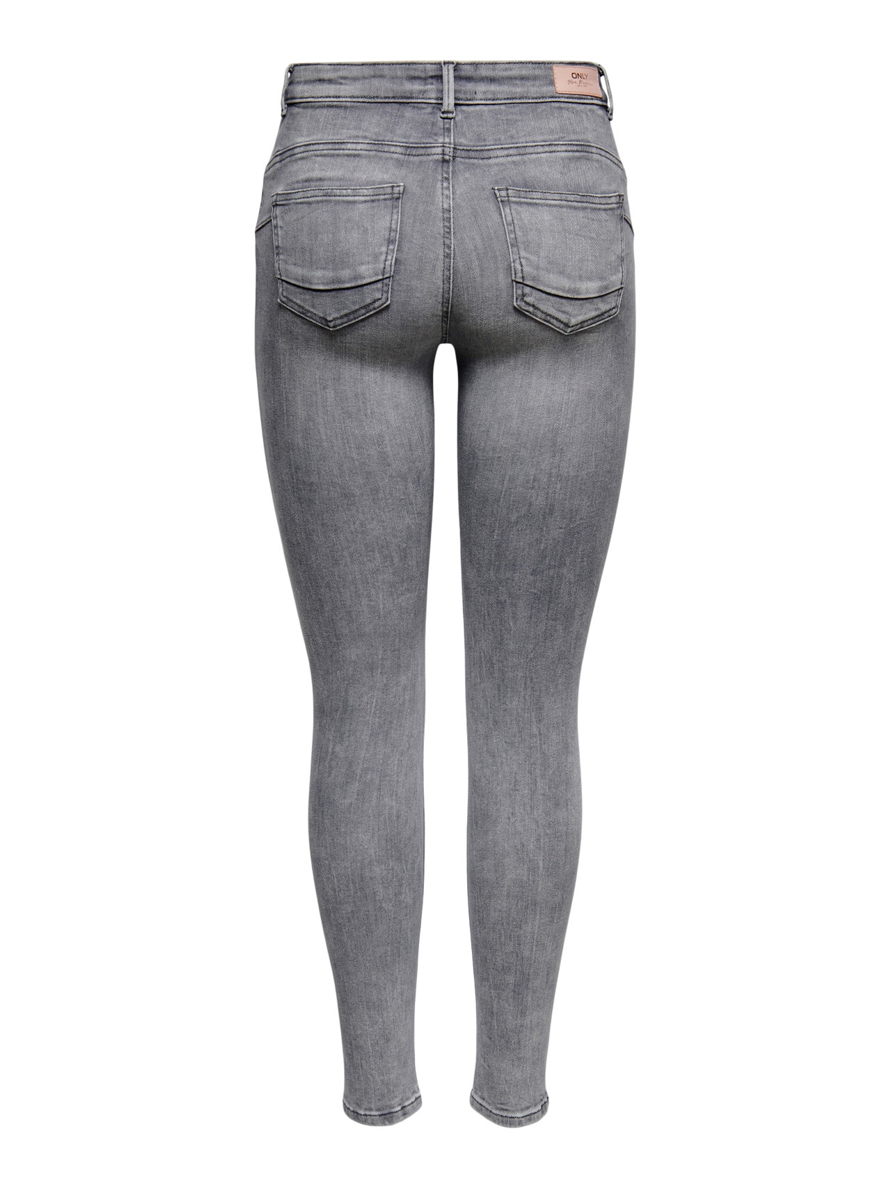 ONLY ONLPOWER Taille moyenne Skinny Fit Jeans -Grey Denim - 15231450
