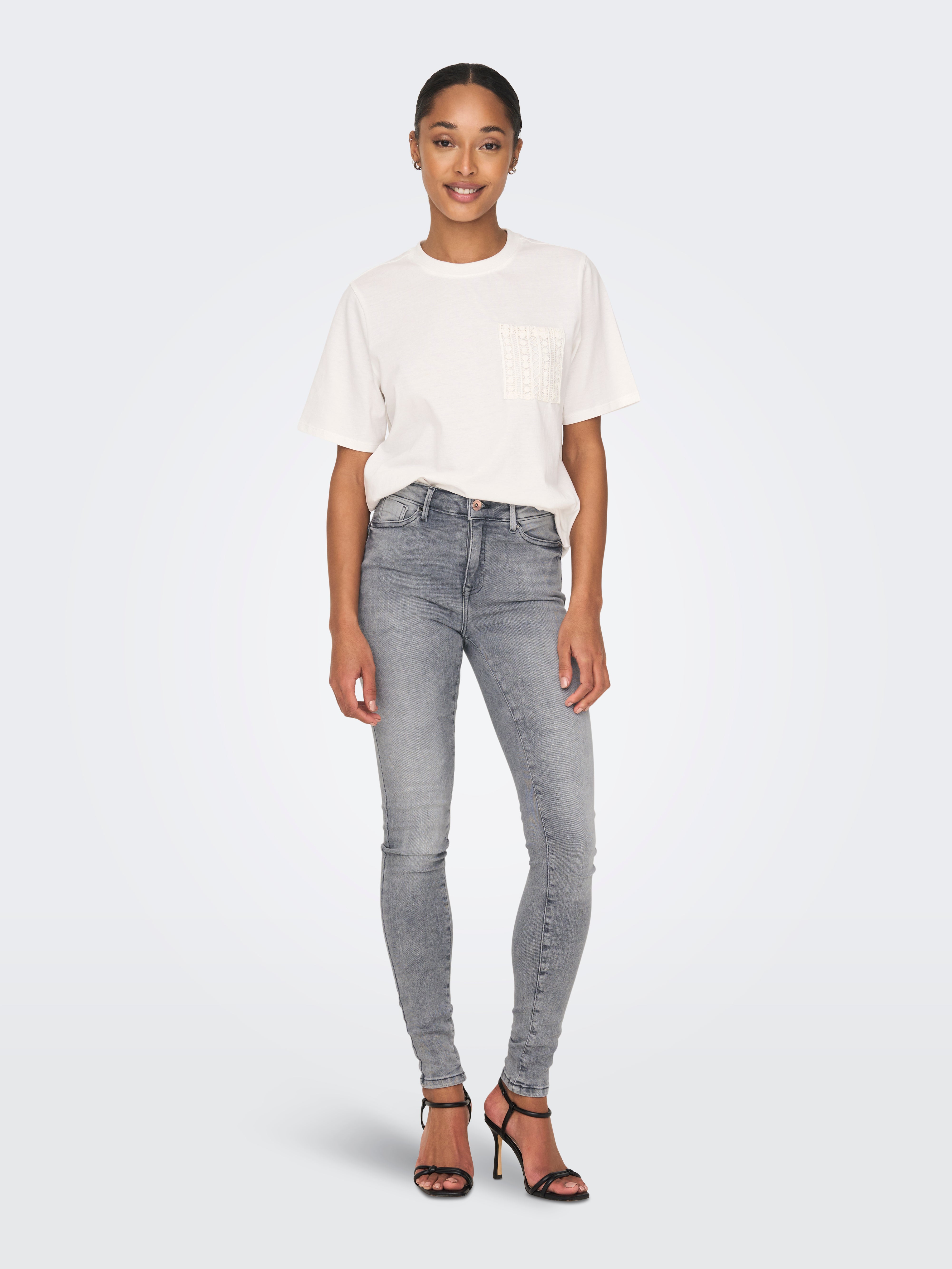 ONLPOWER Mittlere Taille Skinny Fit Jeans | Mittelgrau | ONLY®