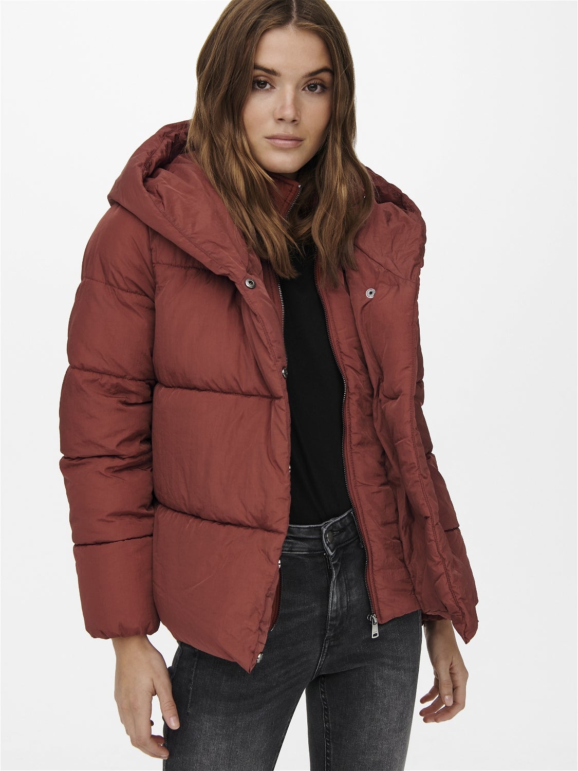 Capuche Doudoune | Rouge foncé | ONLY®