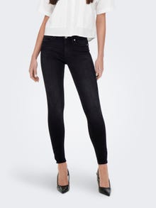 ONLY Jeans Skinny Fit Taille classique Fermeture éclair au bas de jambe -Black - 15231587
