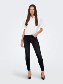 ONLY Skinny fit Regular waist Rits detail bij de pijp Jeans -Black - 15231587