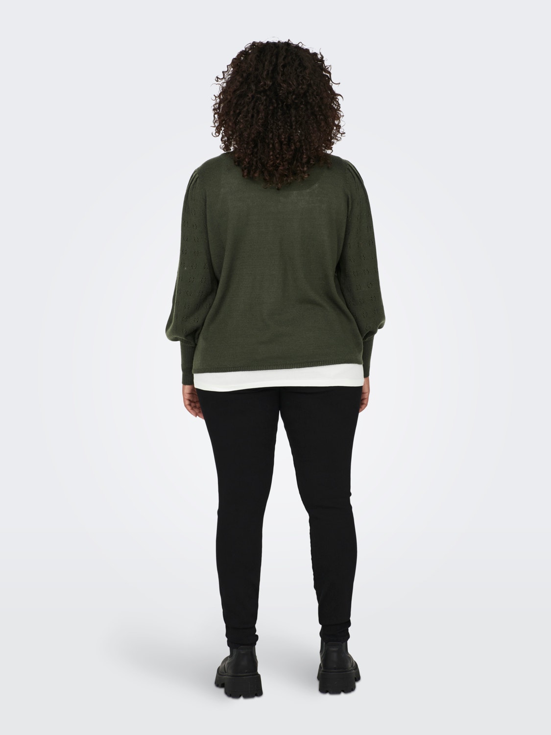 ONLY O-Neck Puff sleeves Pullover -Rosin - 15231765