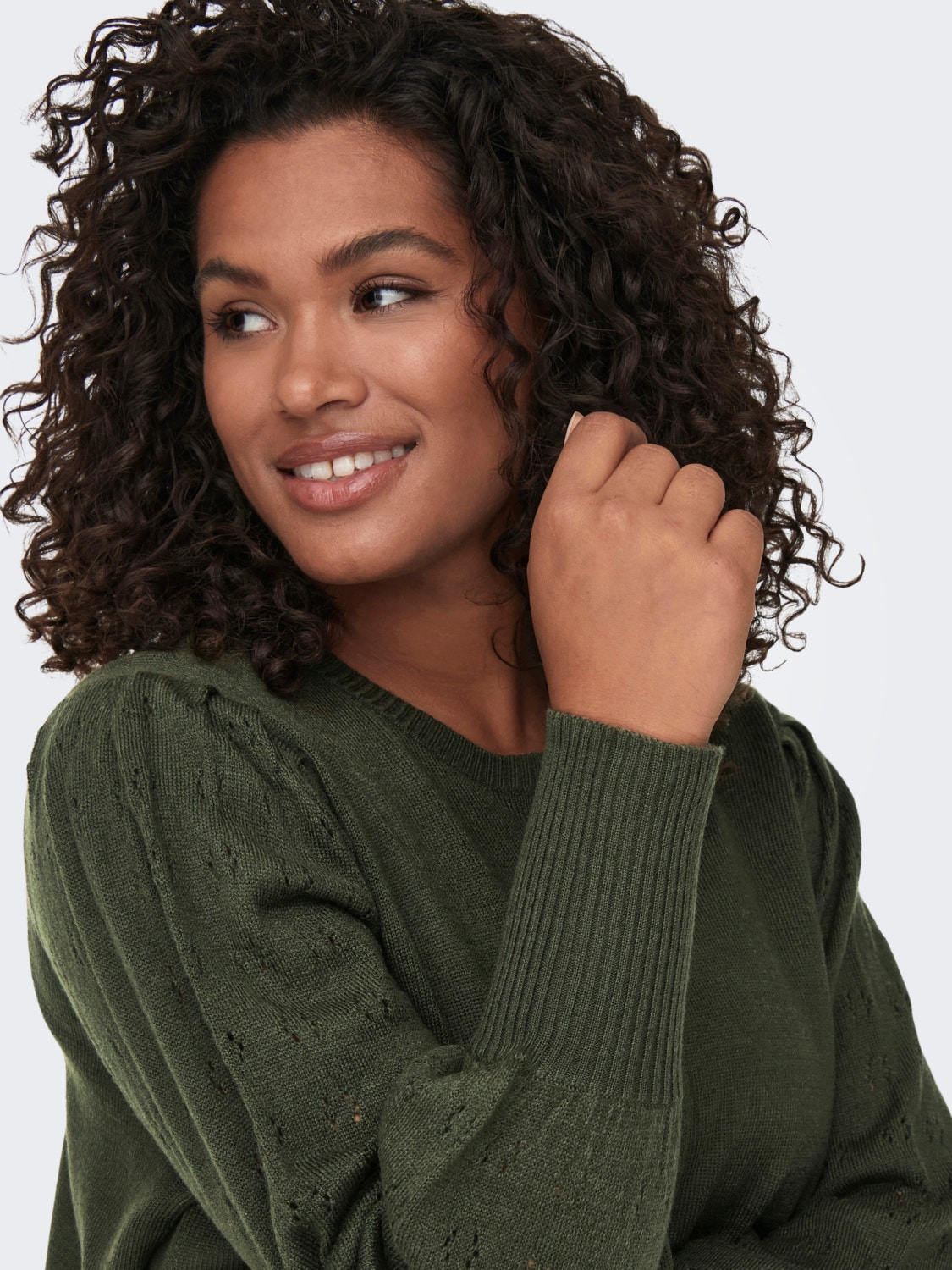 ONLY O-hals Pofmouwen Pullover -Rosin - 15231765
