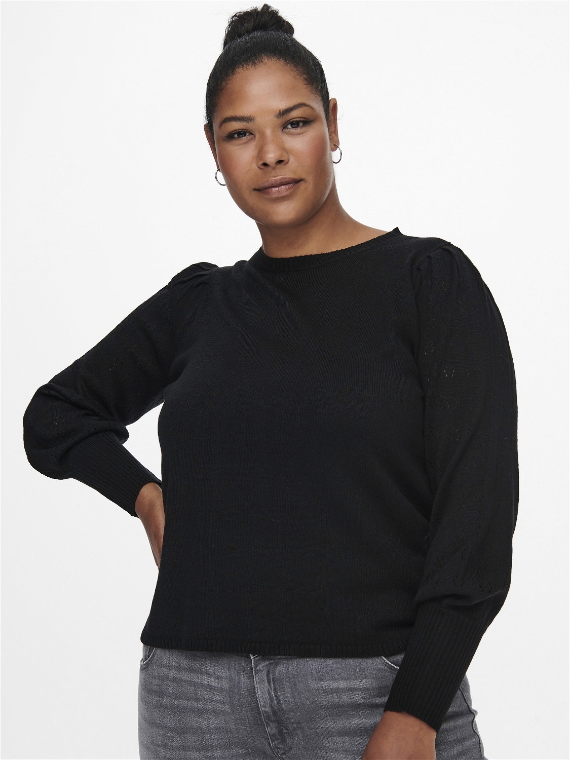 ONLY Curvy knitted Pullover -Black - 15231765