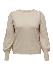 ONLY Pull-overs Col rond Manches bouffantes -Pumice Stone - 15231765