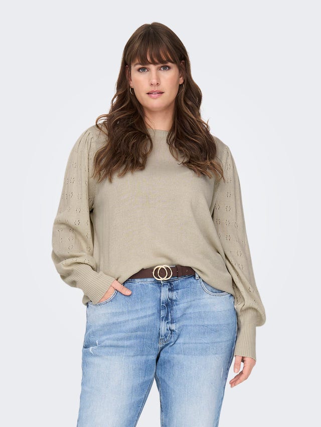 ONLY O-hals Pofmouwen Pullover - 15231765