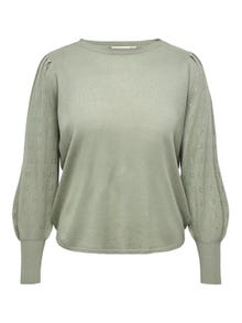 ONLY O-hals Pofmouwen Pullover -Seagrass - 15231765