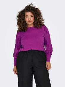 ONLY O-Neck Puff sleeves Pullover -Purple Wine - 15231765