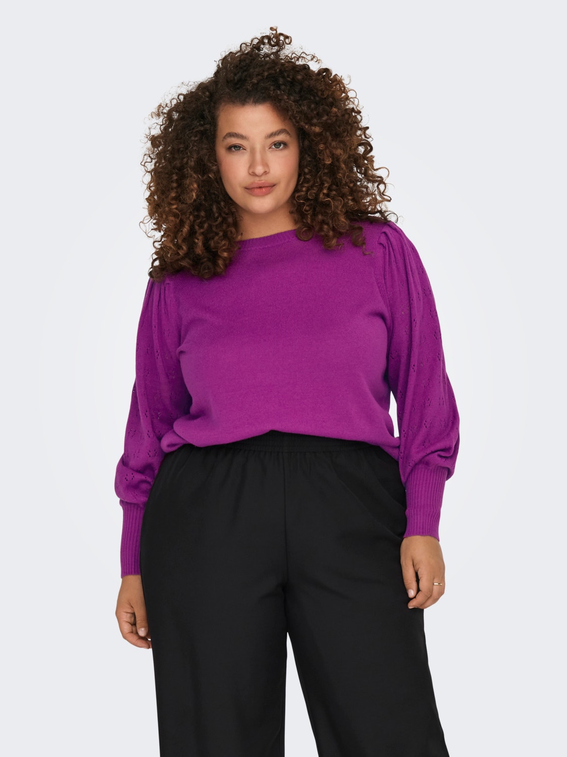 ONLY Pull-overs Col rond Manches bouffantes -Purple Wine - 15231765