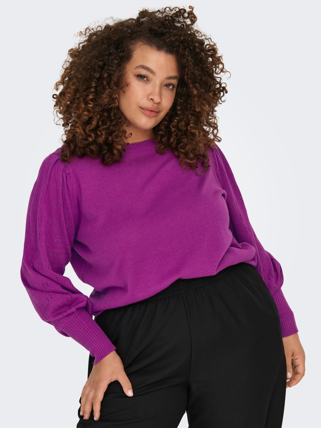 ONLY Pull-overs Col rond Manches bouffantes -Purple Wine - 15231765