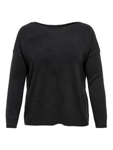 ONLY Curvy boothals Trui -Black - 15231779