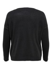 ONLY Curvy boatneck knitted Pullover -Black - 15231779