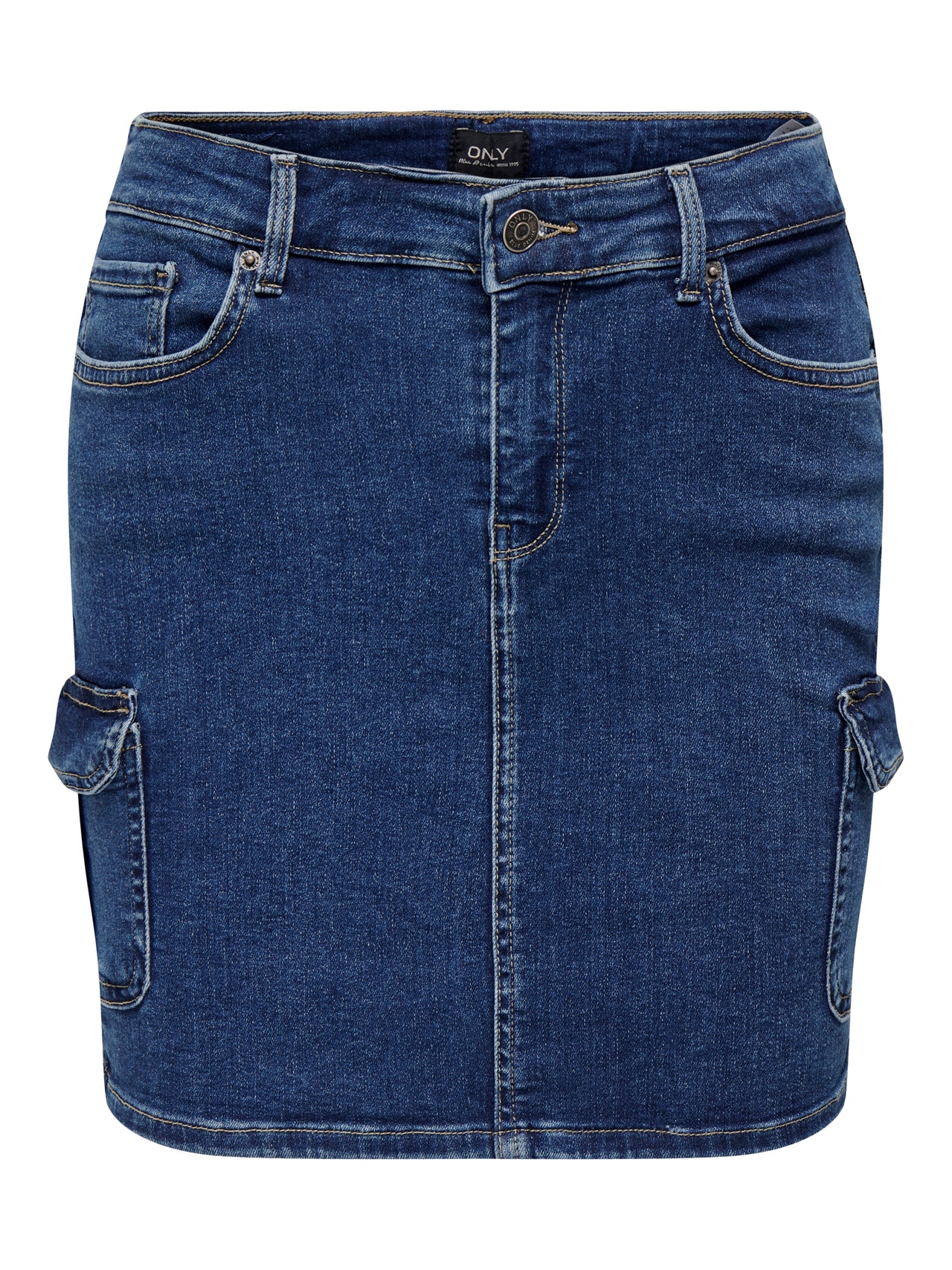 ONLY Mid waist Mini skirt -Medium Blue Denim - 15231791
