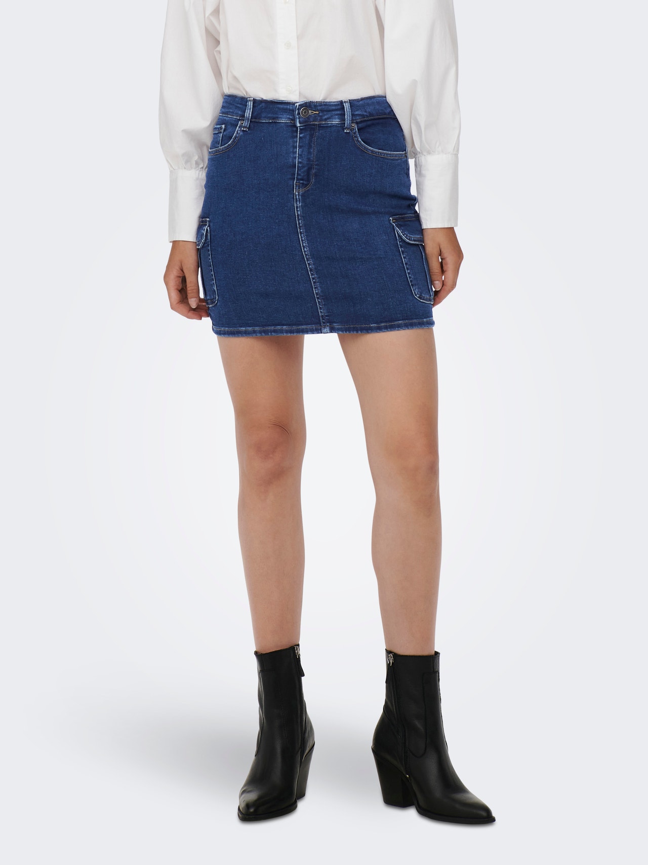 ONLY Jupe mini Taille moyenne -Medium Blue Denim - 15231791