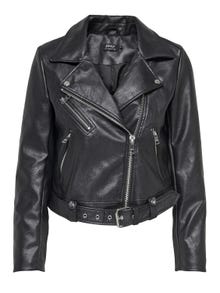 ONLY Leather look Jacket -Black - 15232135
