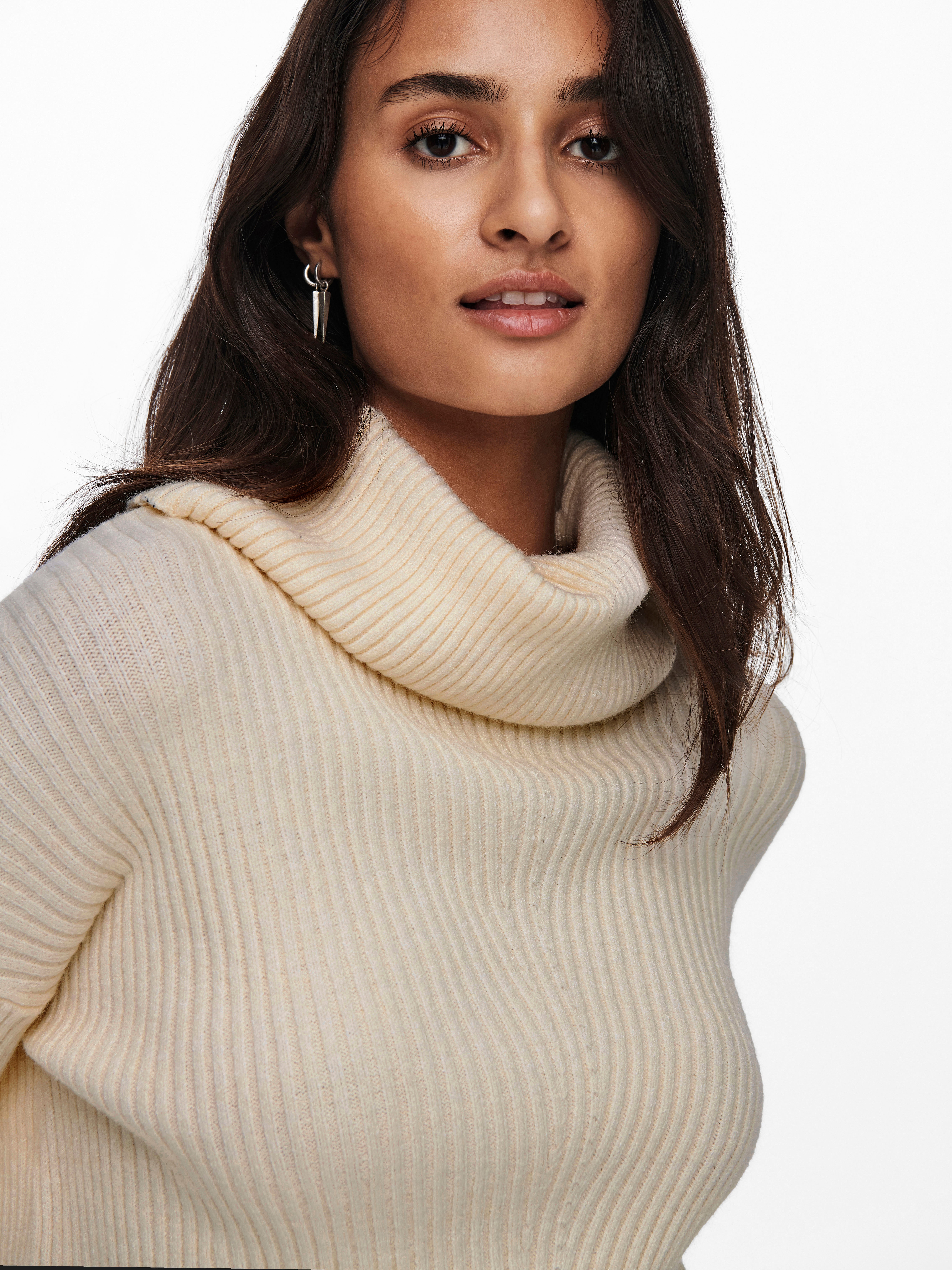 Cowl neck Pullover | Off White | ONLY®