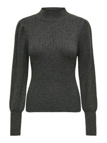 ONLY Høyhalset Strikket pullover -Dark Grey Melange - 15232494