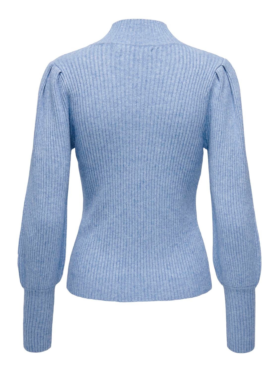  oodji Jersey de cuello alto de algodón para mujer con  estampado, Azul (7919p) : Ropa, Zapatos y Joyería