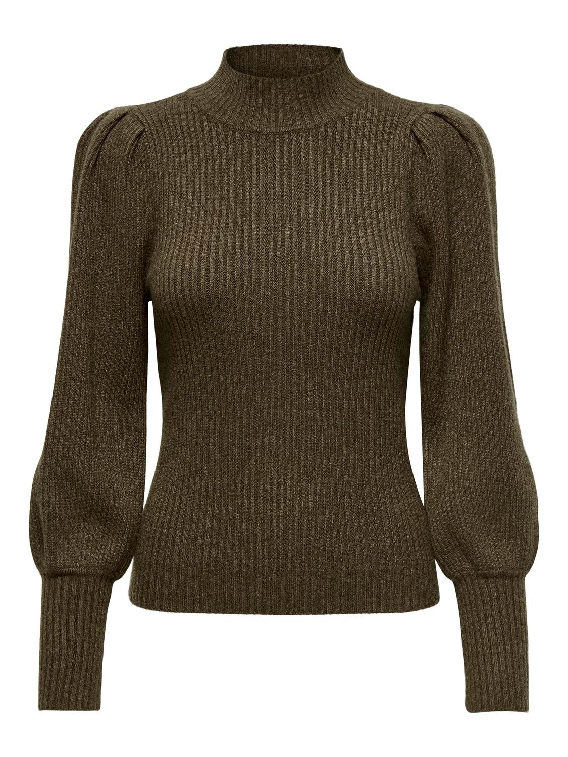 ONLY High neck Knitted Pullover -Chestnut - 15232494