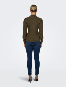ONLY High neck Balloon sleeves Pullover -Chestnut - 15232494