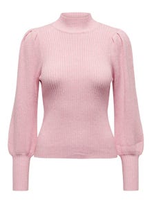 ONLY High neck Balloon sleeves Pullover -Light Pink - 15232494