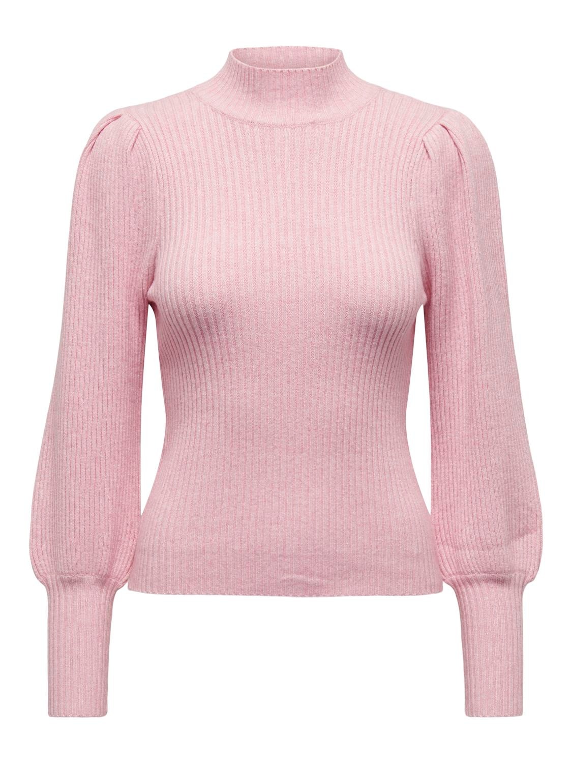 ONLY High neck Knitted Pullover -Light Pink - 15232494