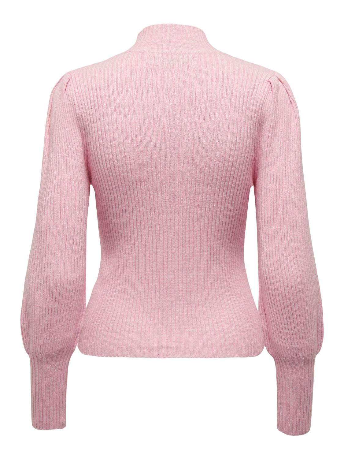 ONLY Hoge hals Ballonmouwen Pullover -Light Pink - 15232494