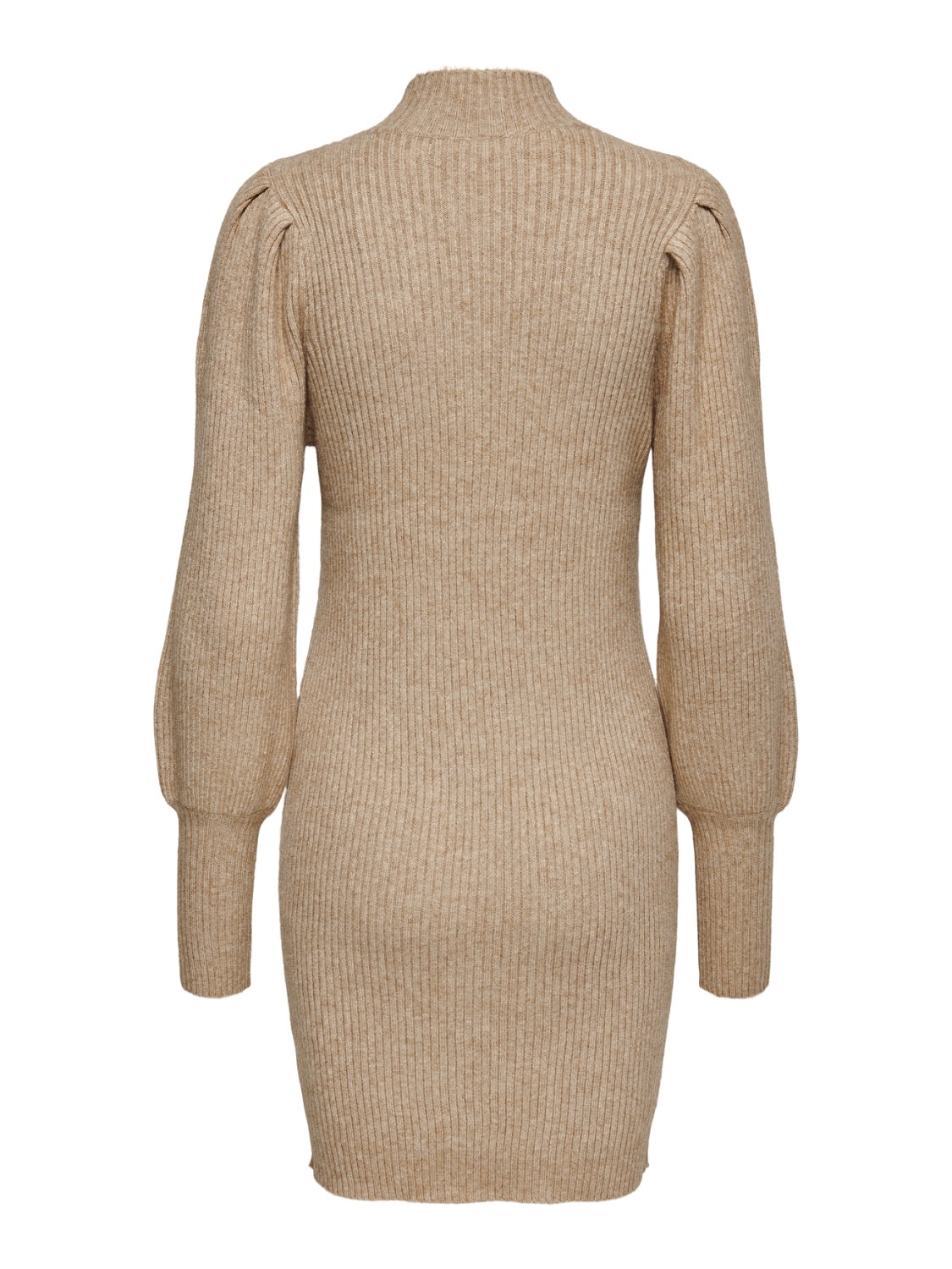 ONLY Comfort fit Hoge hals Pofmouwen Lange jurk -Toasted Coconut - 15232502