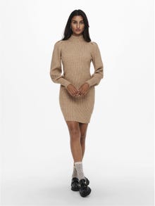 ONLY Mini knit dress with long sleeves -Toasted Coconut - 15232502