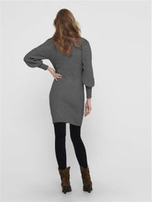 ONLY Langärmeliges, gestricktes Kleid -Dark Grey Melange - 15232502