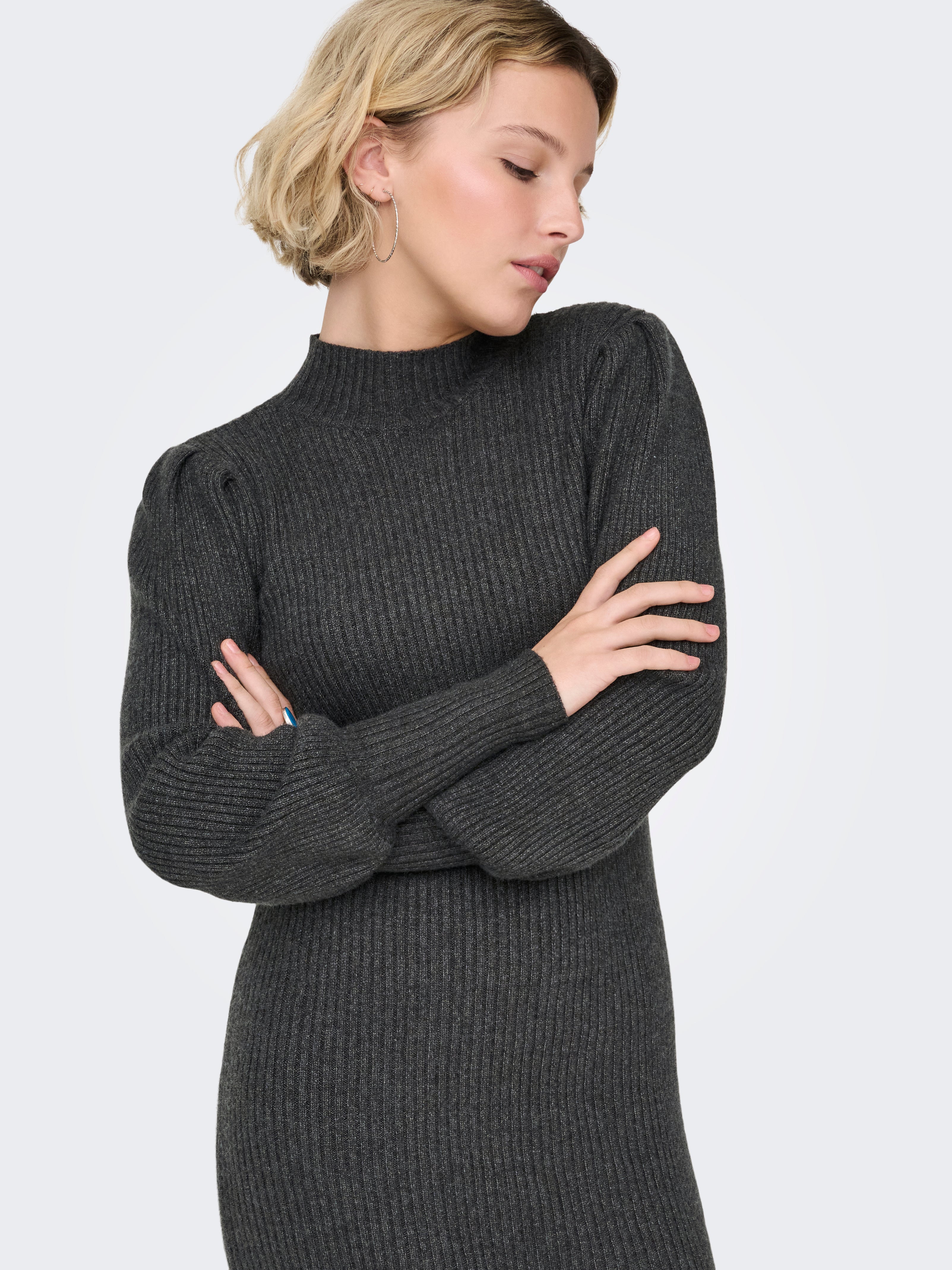 Zeagoo Strickkleid Damen - Langarm Mit Puffärmeln, A-Linie Für Herbst & Winter