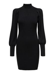 ONLY Comfort Fit High neck Puff sleeves Long dress -Black - 15232502