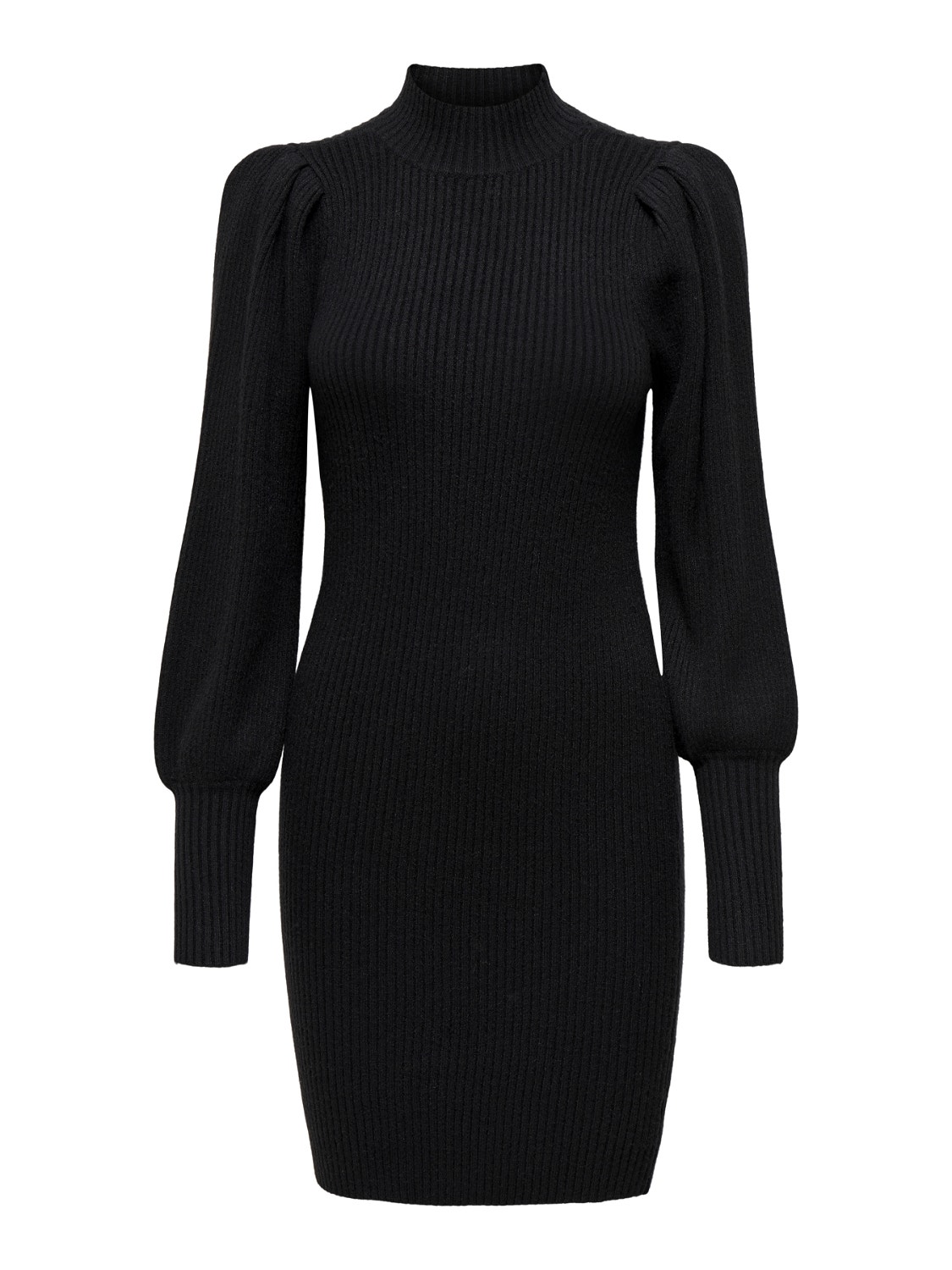 ONLY Mini knit dress with long sleeves -Black - 15232502