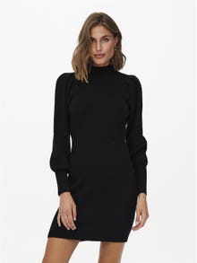 ONLY Comfort Fit High neck Puff sleeves Long dress -Black - 15232502