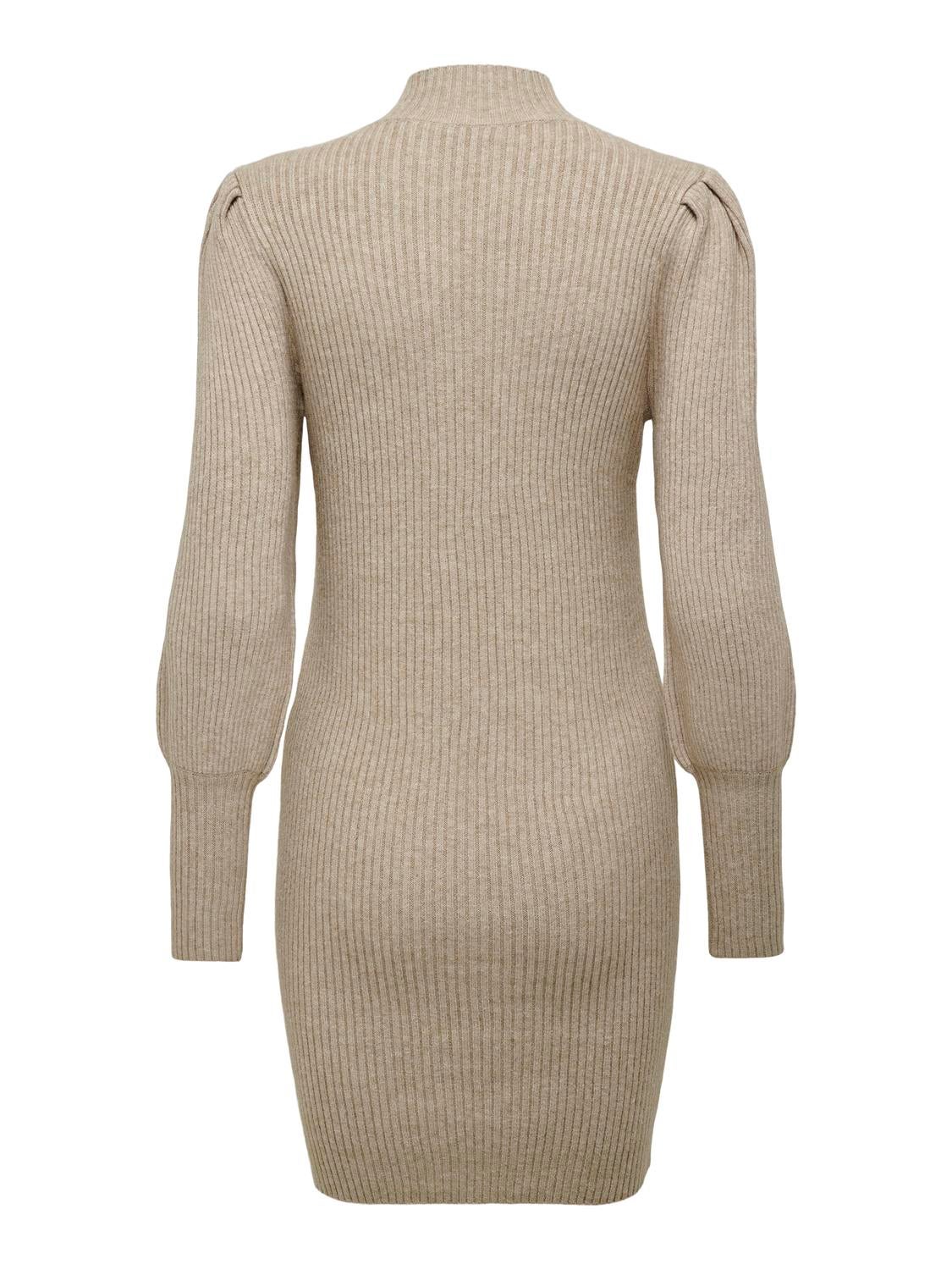 Mini knit dress with long sleeves | Medium Brown | ONLY®