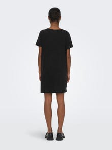 ONLY Normal geschnitten Rundhals Langes Kleid -Black - 15232549