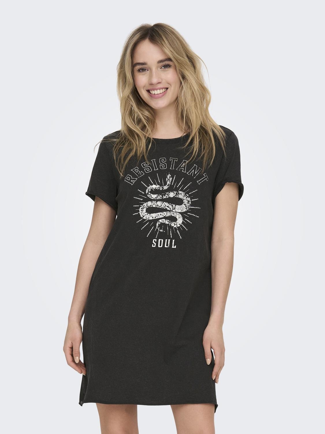 ONLY Kort T-Shirt Kjole -Black - 15232549