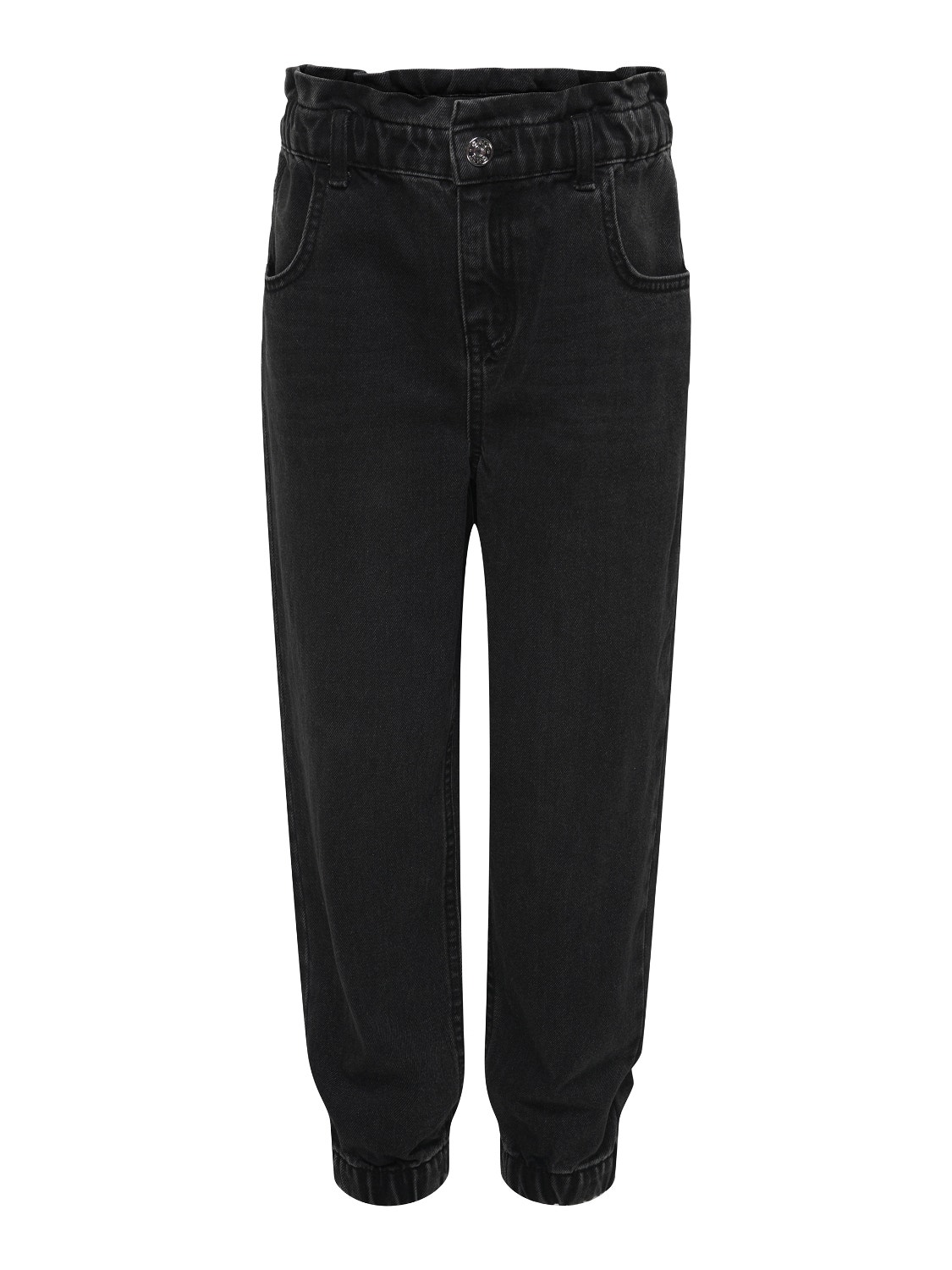 ONLY Karotte Hohe Taille Gummizug Jeans -Black - 15232648