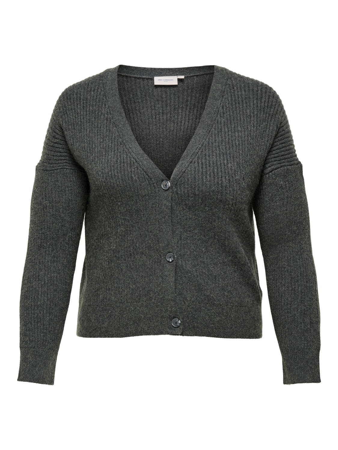 ONLY V-Neck Knit Cardigan -Dark Grey Melange - 15232691